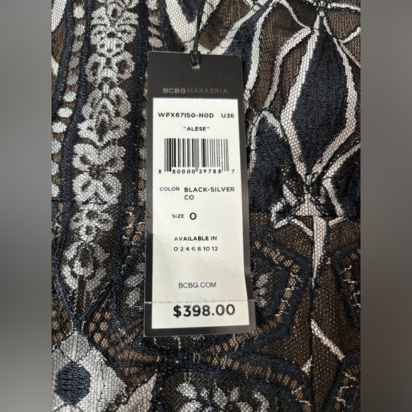 NWT BCBGMAXAZRIA Alese Floral Geometric Pattern Midi Dress - Picture 8 of 10